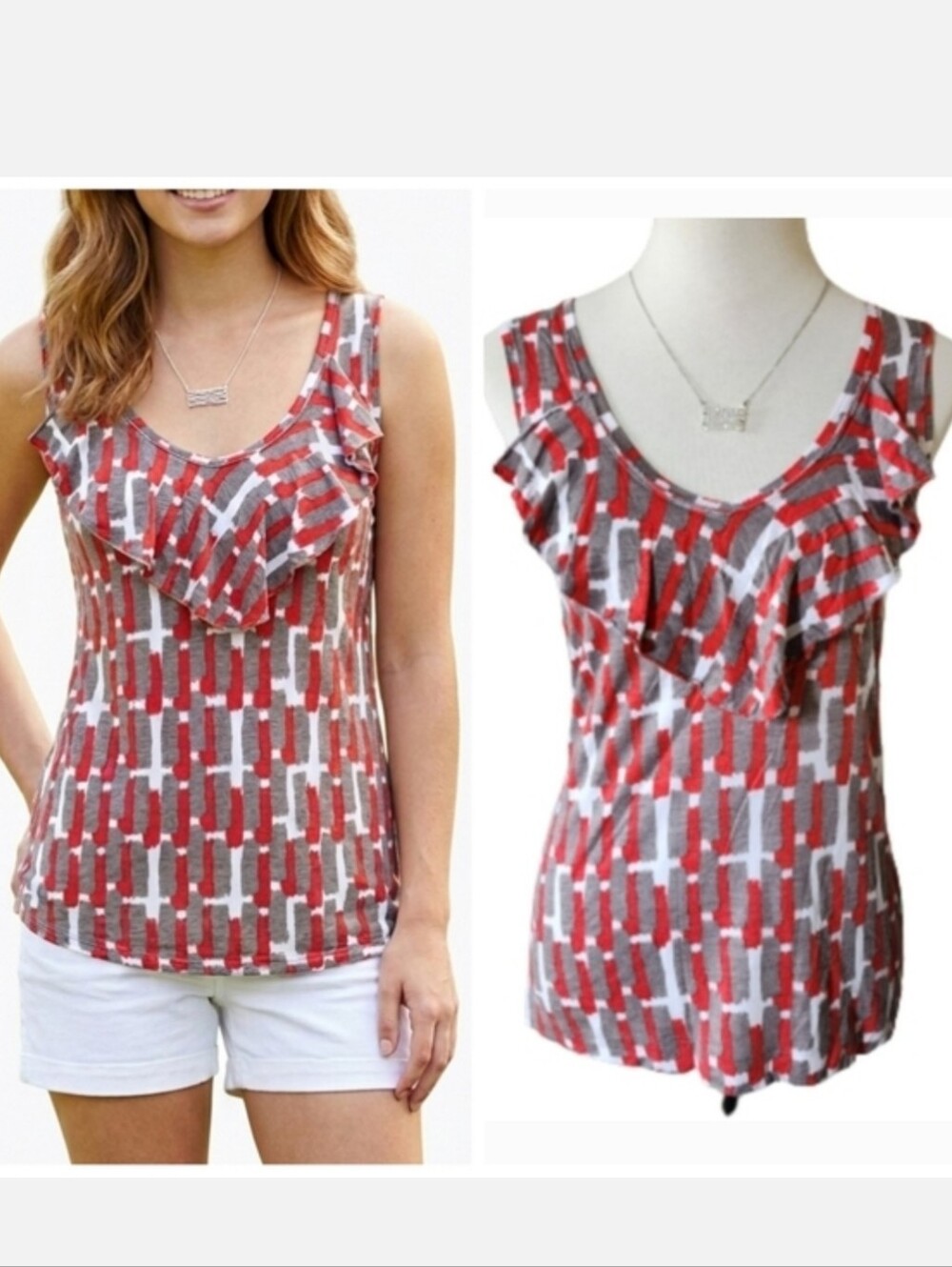 Banana Republic women's ruffle sleeveless top size small